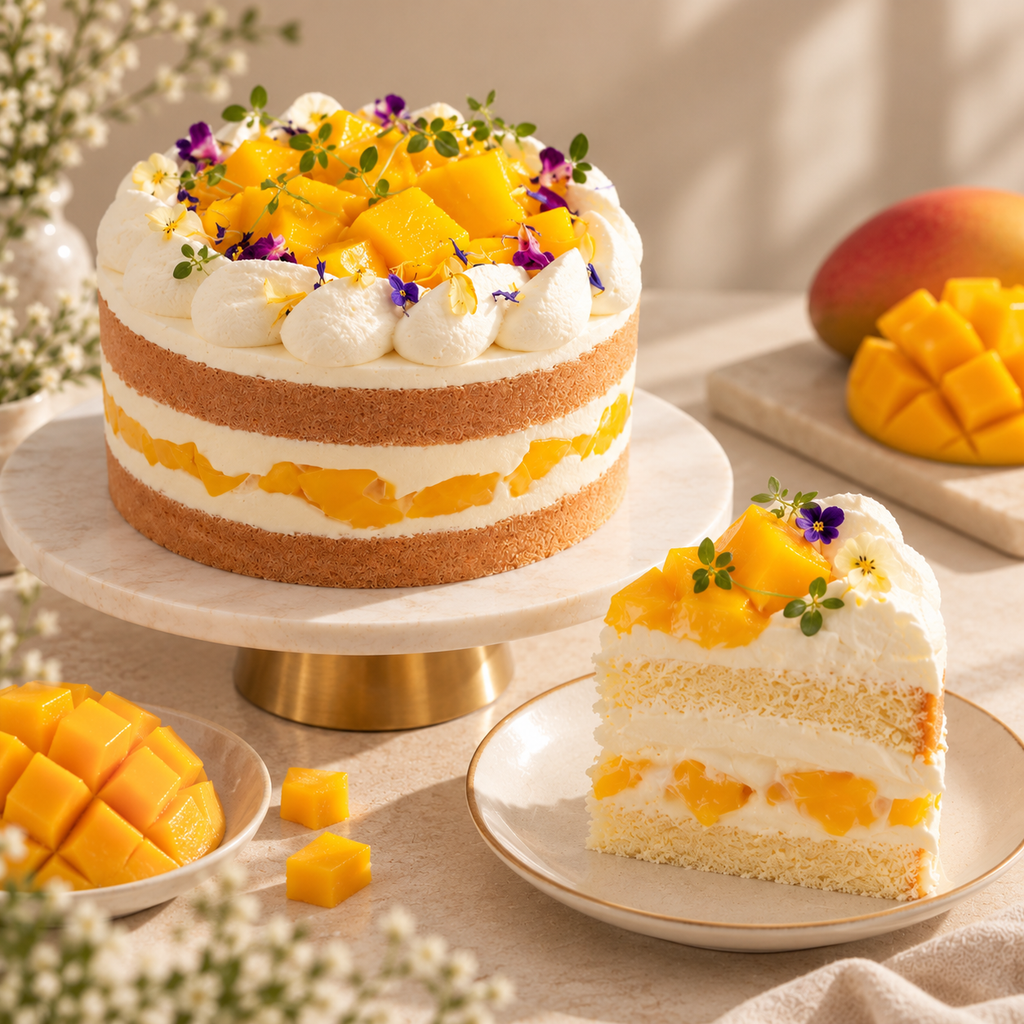 MANGO CHIFFON FRESH CREAM CAKE